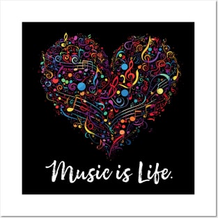 Music is Life Artistic Heart Posters and Art